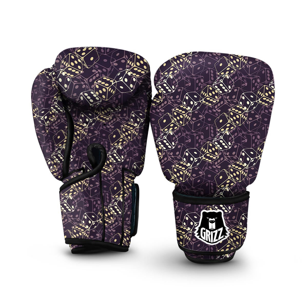 Dice Casino Pattern Print Boxing Gloves-grizzshop