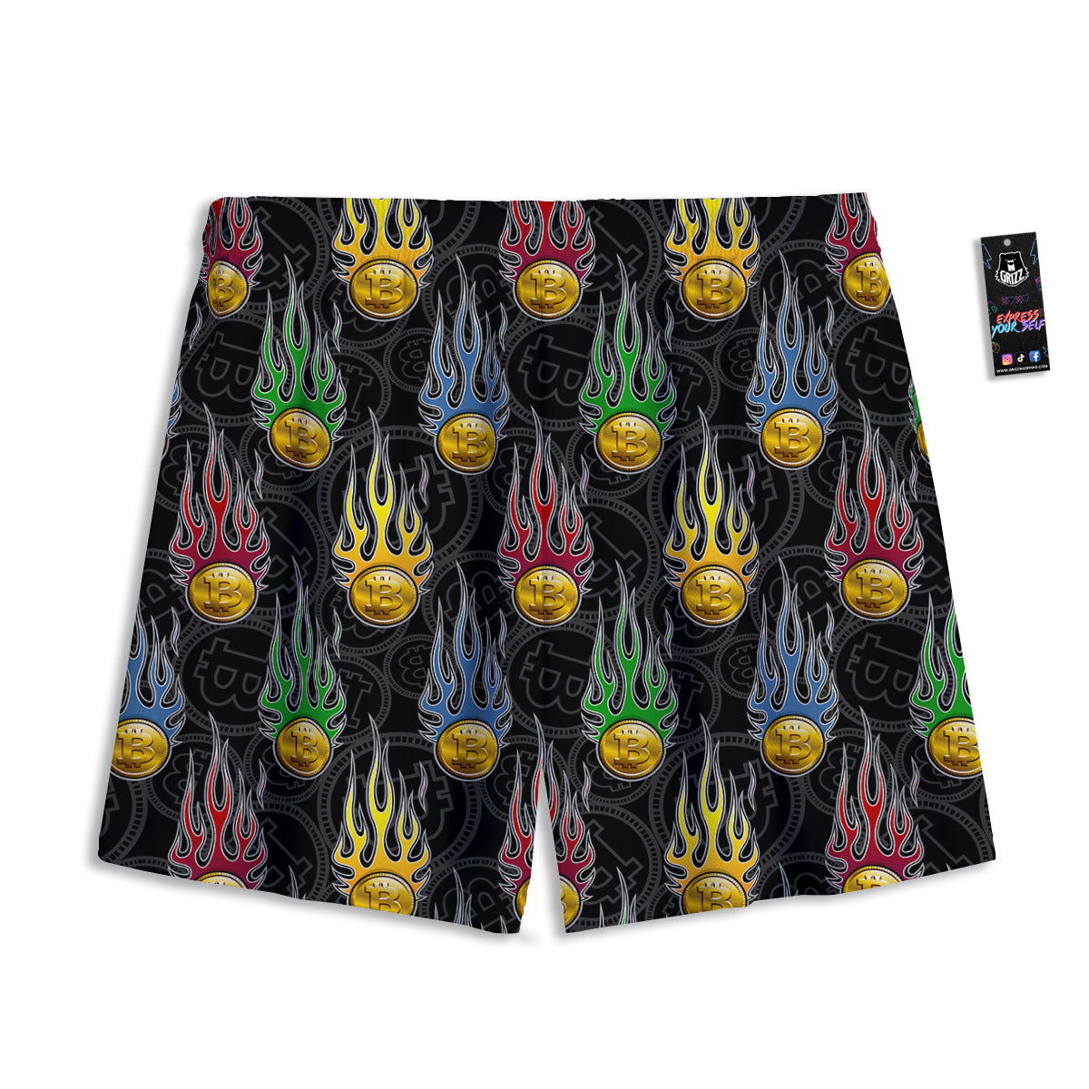 Graffiti Funky Print Pattern Mesh Shorts