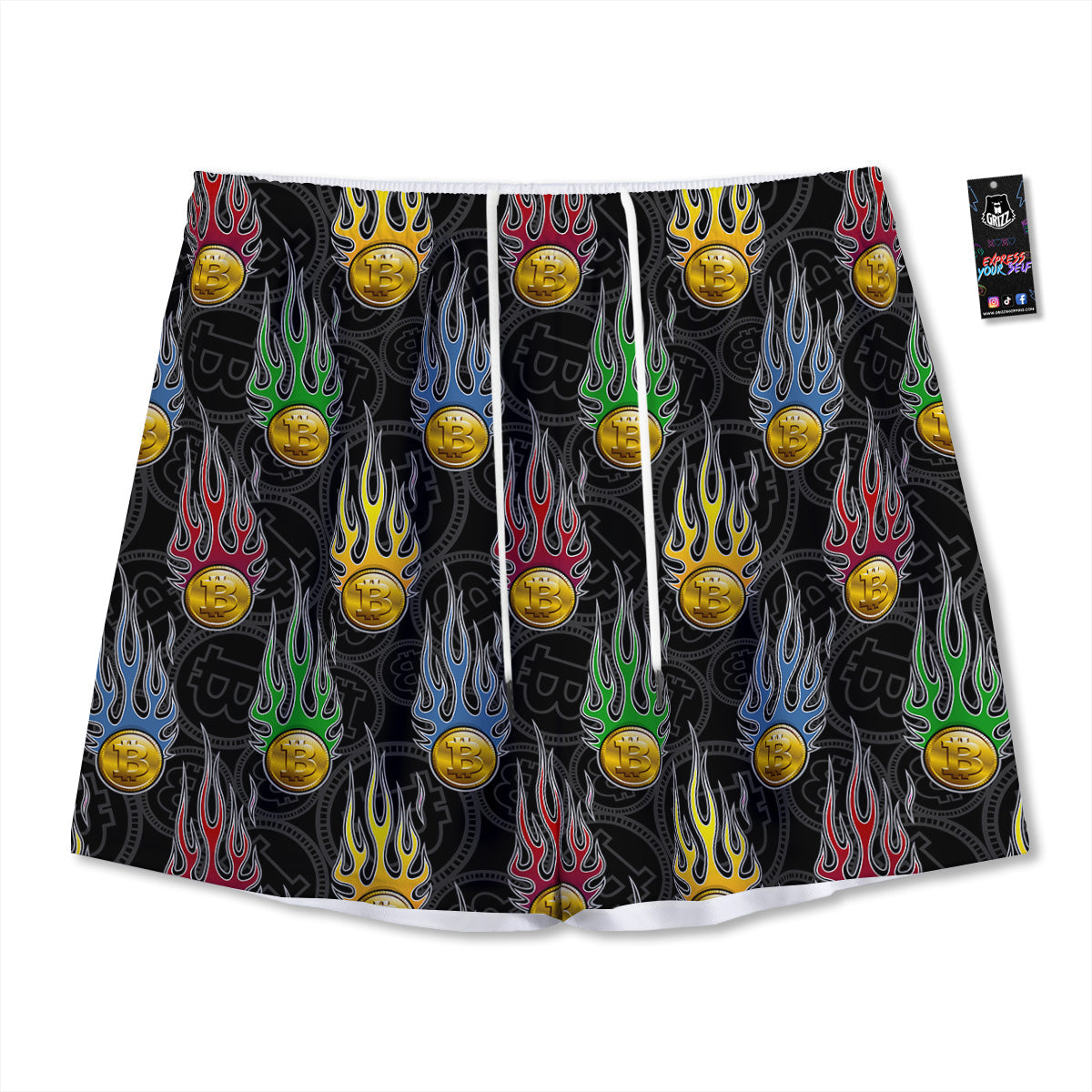 Graffiti Funky Print Pattern Mesh Shorts