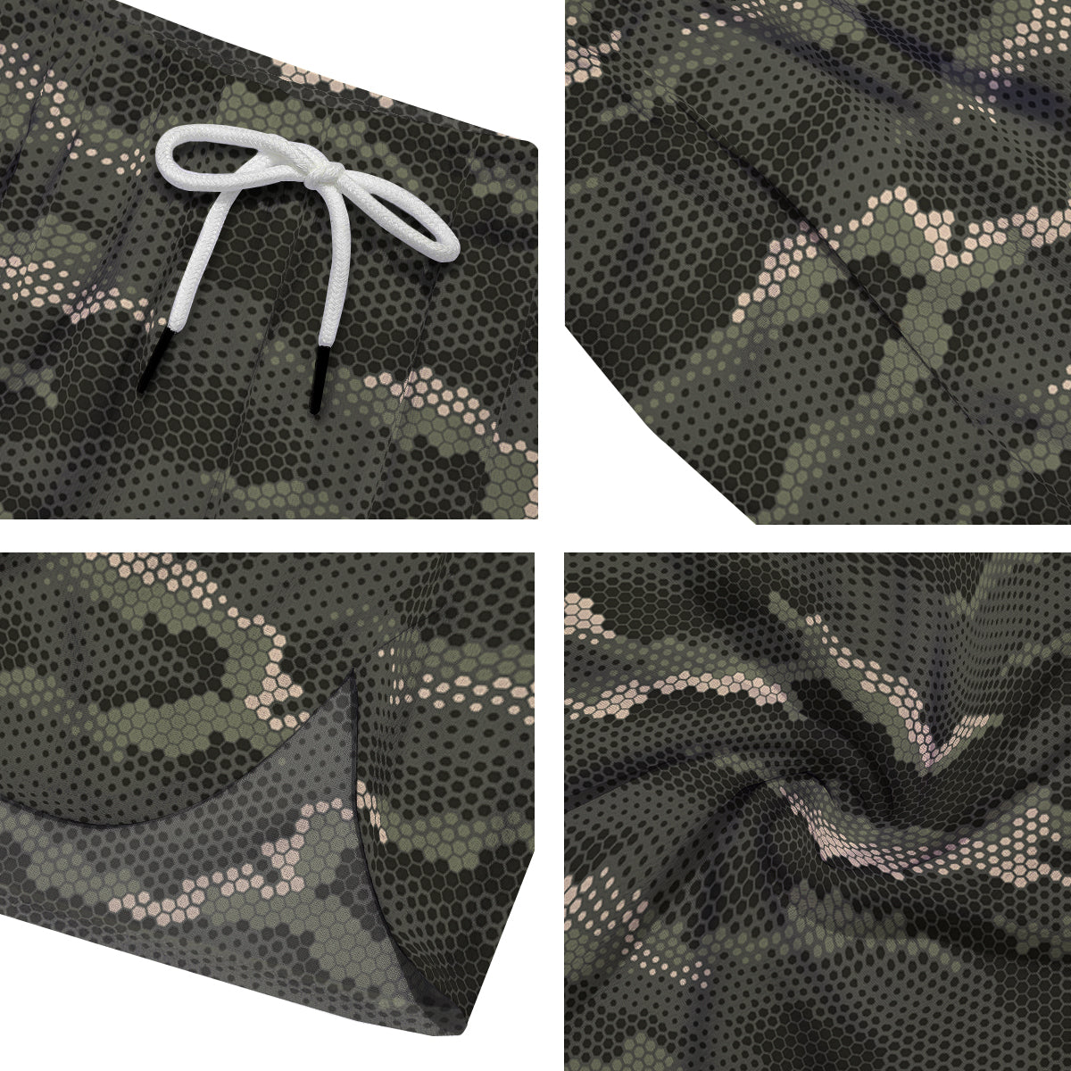 Digital Camo Army Green Print Pattern Men's Running Shorts-grizzshop