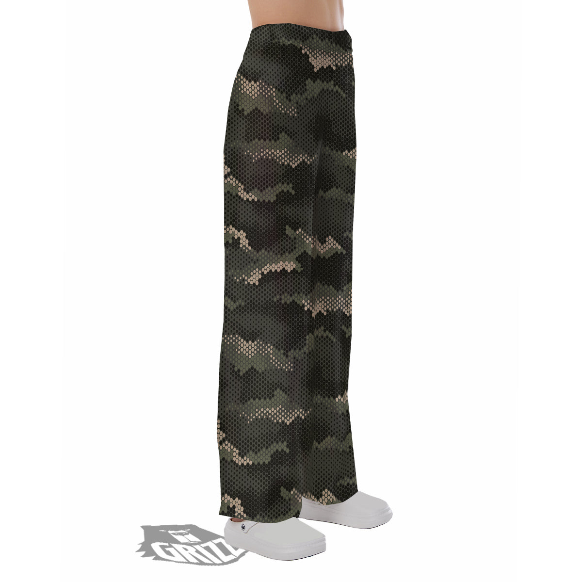 Digital Camo Army Green Print Pattern Pajama Pants-grizzshop