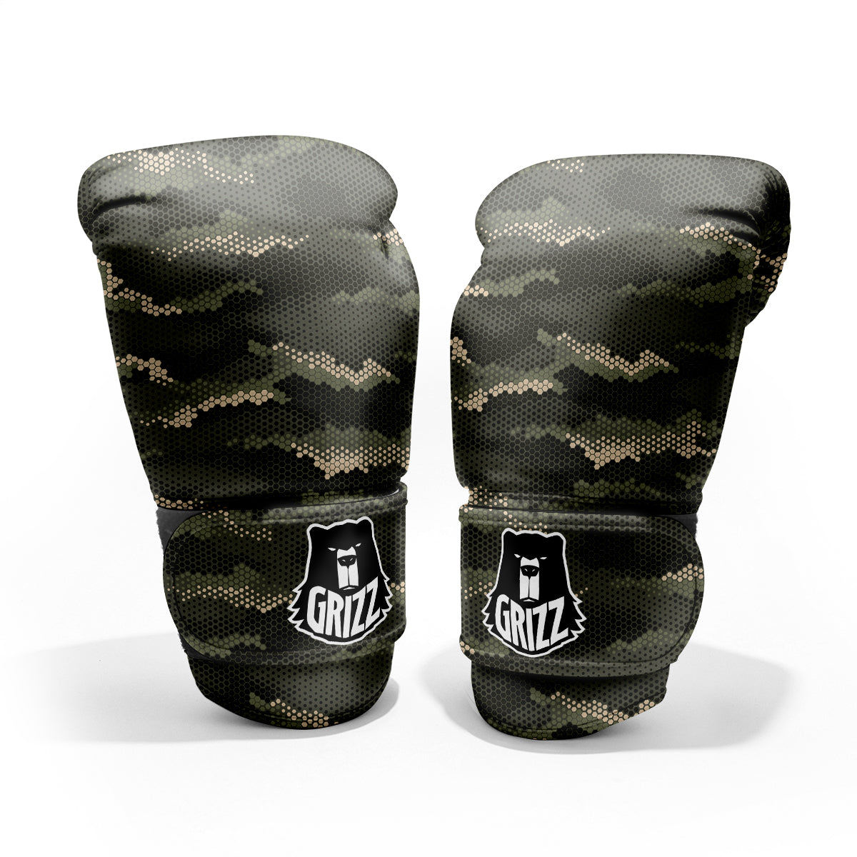 Digital Camo Army Green Print Pattern Pro Boxing Glove