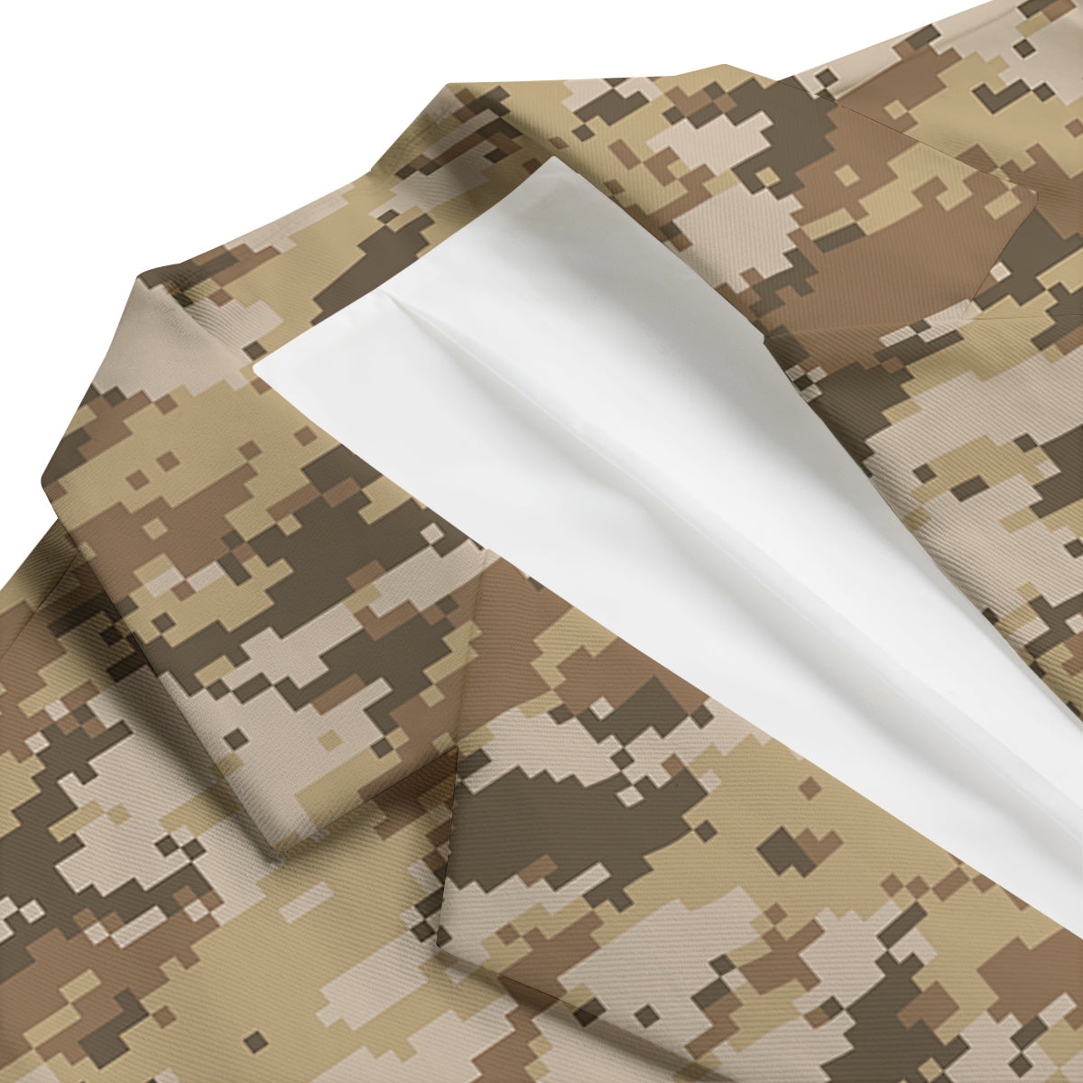 Digital Camo Beige Print Pattern Men's Blazer-grizzshop