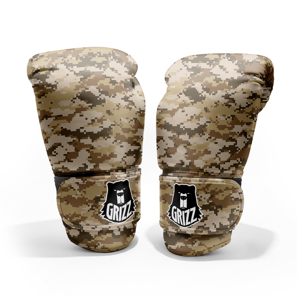 Digital Camo Beige Print Pattern Pro Boxing Glove