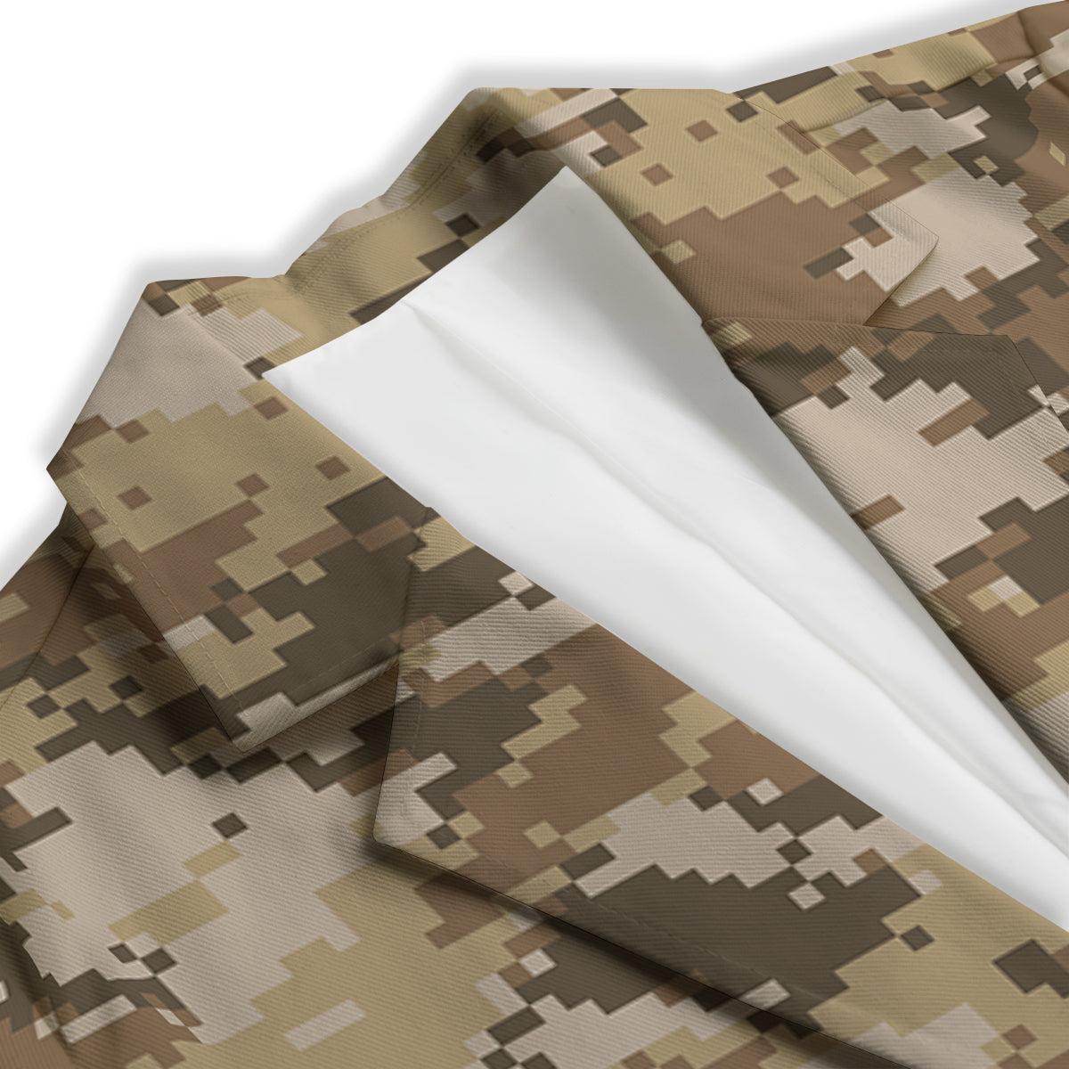 Digital Camo Beige Print Pattern Women's Blazer-grizzshop