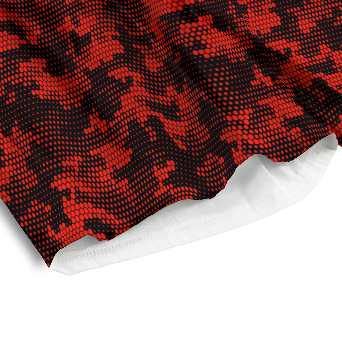 Digital Camo Black And Red Print Pattern Men's Athletic Shorts