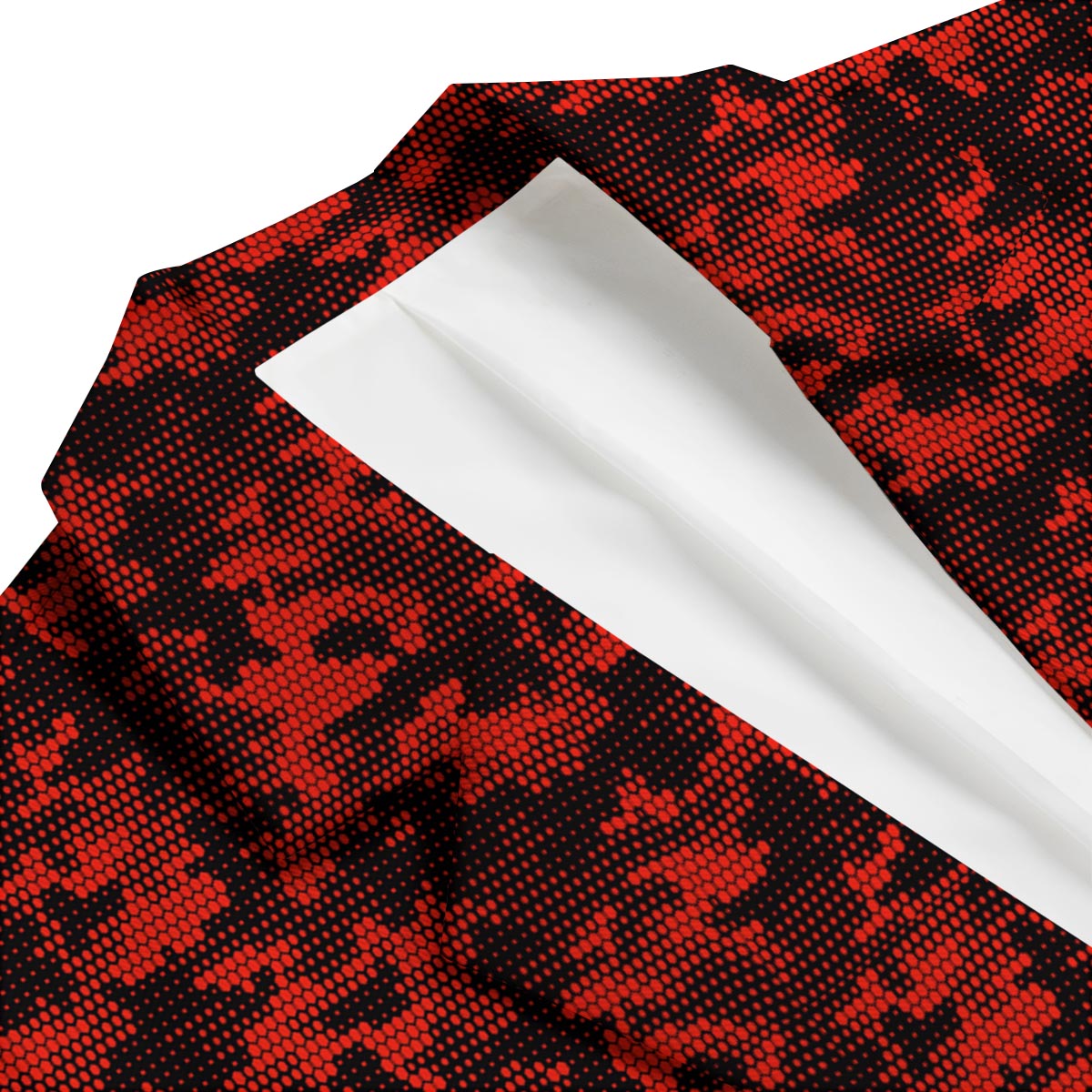 Digital Camo Black And Red Print Pattern Men's Blazer-grizzshop