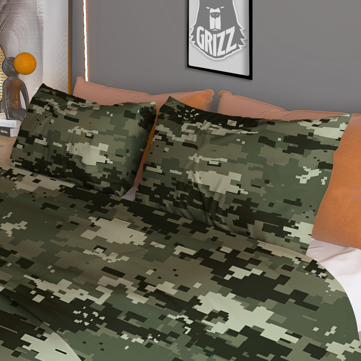 Digital Camo Desert Print Pattern Duvet Cover Bedding Set
