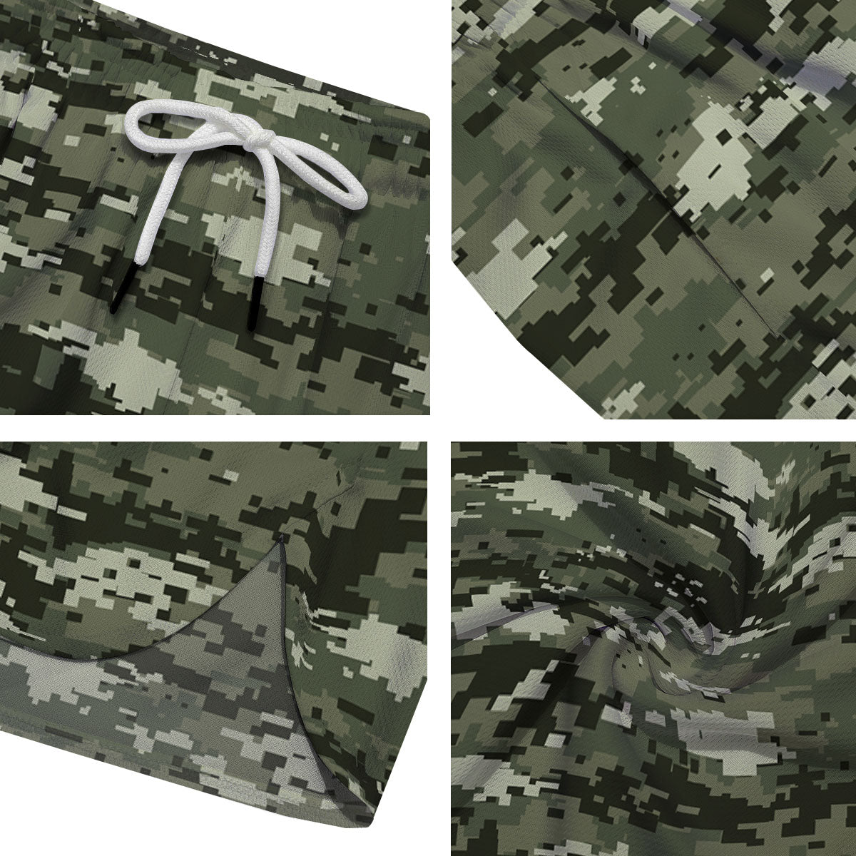 Digital Camo Desert Print Pattern Men's Running Shorts-grizzshop