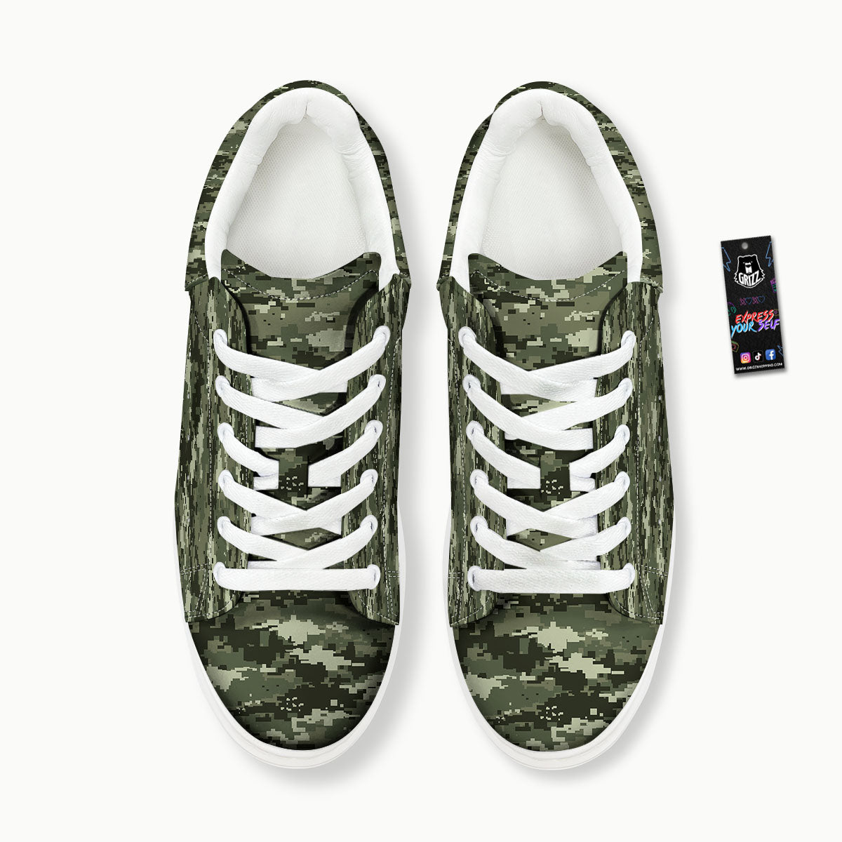Digital Camo Desert Print Pattern Platform Shoes-grizzshop