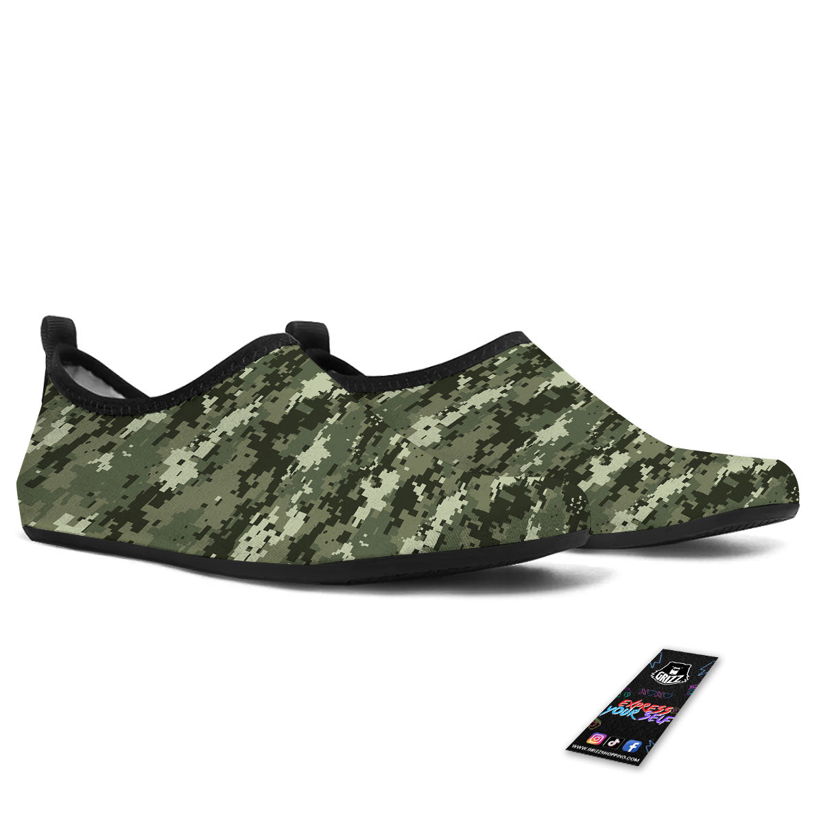 Digital Camo Desert Print Pattern Water Shoes-grizzshop