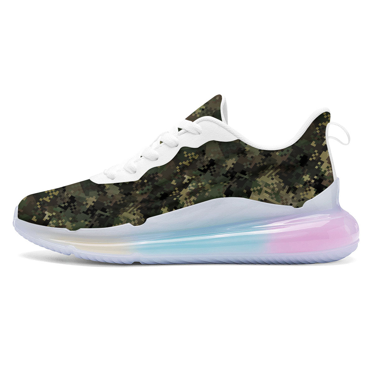 Digital Camo Forest Green Print Pattern Running Sneakers-grizzshop
