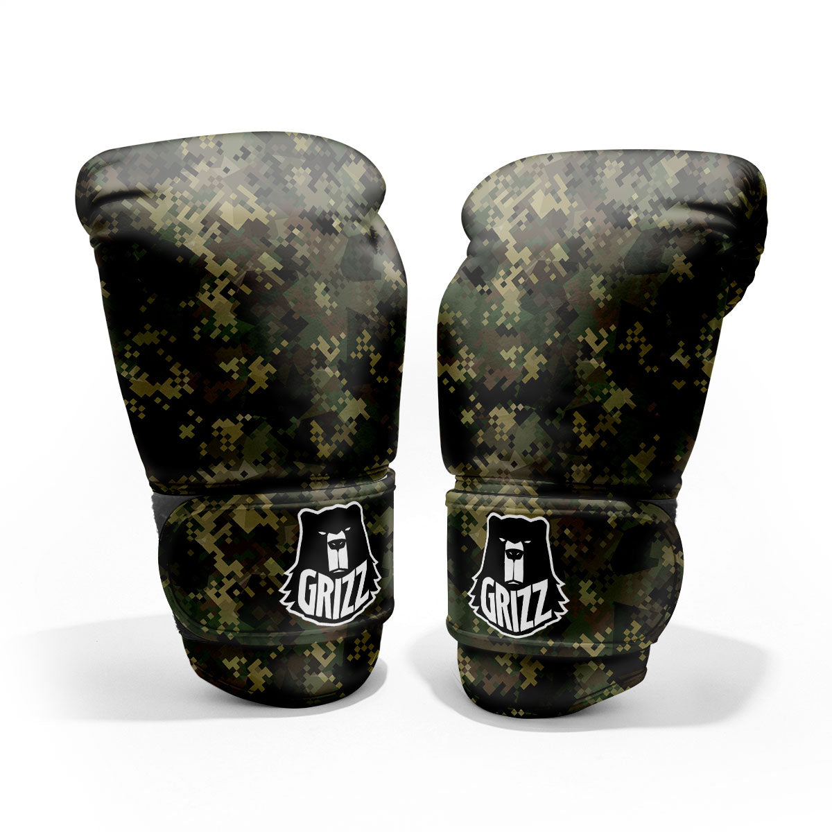Digital Camo Forest Green Print Pattern Pro Boxing Glove