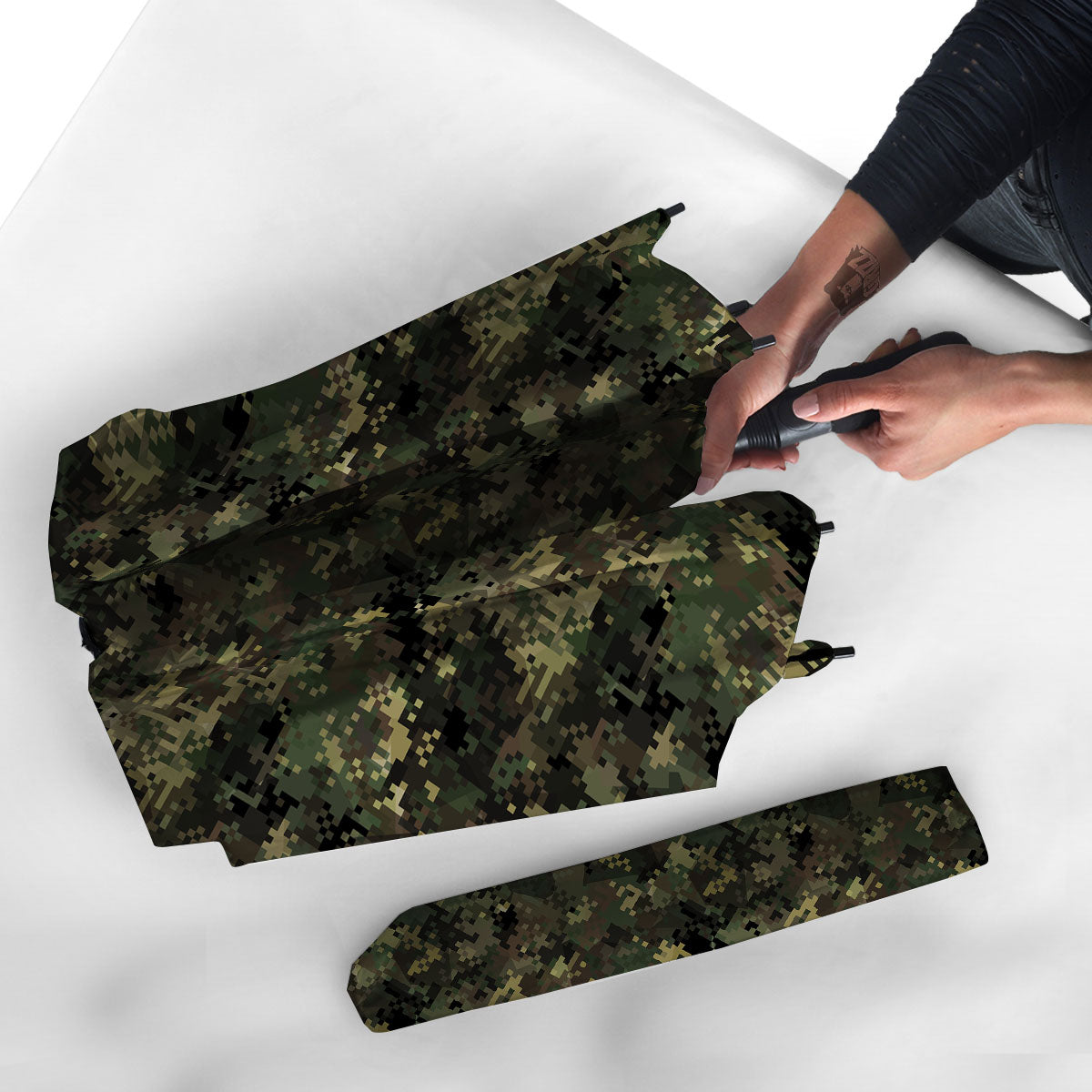 Digital Camo Forest Green Print Pattern Umbrella-grizzshop