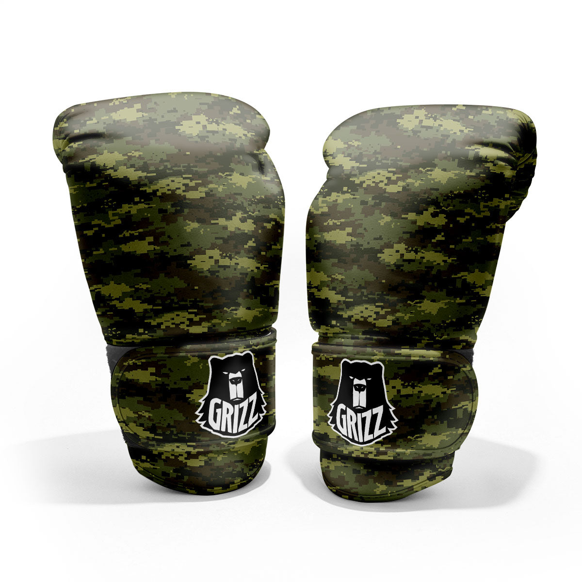Digital Camo Green Print Pattern Pro Boxing Glove