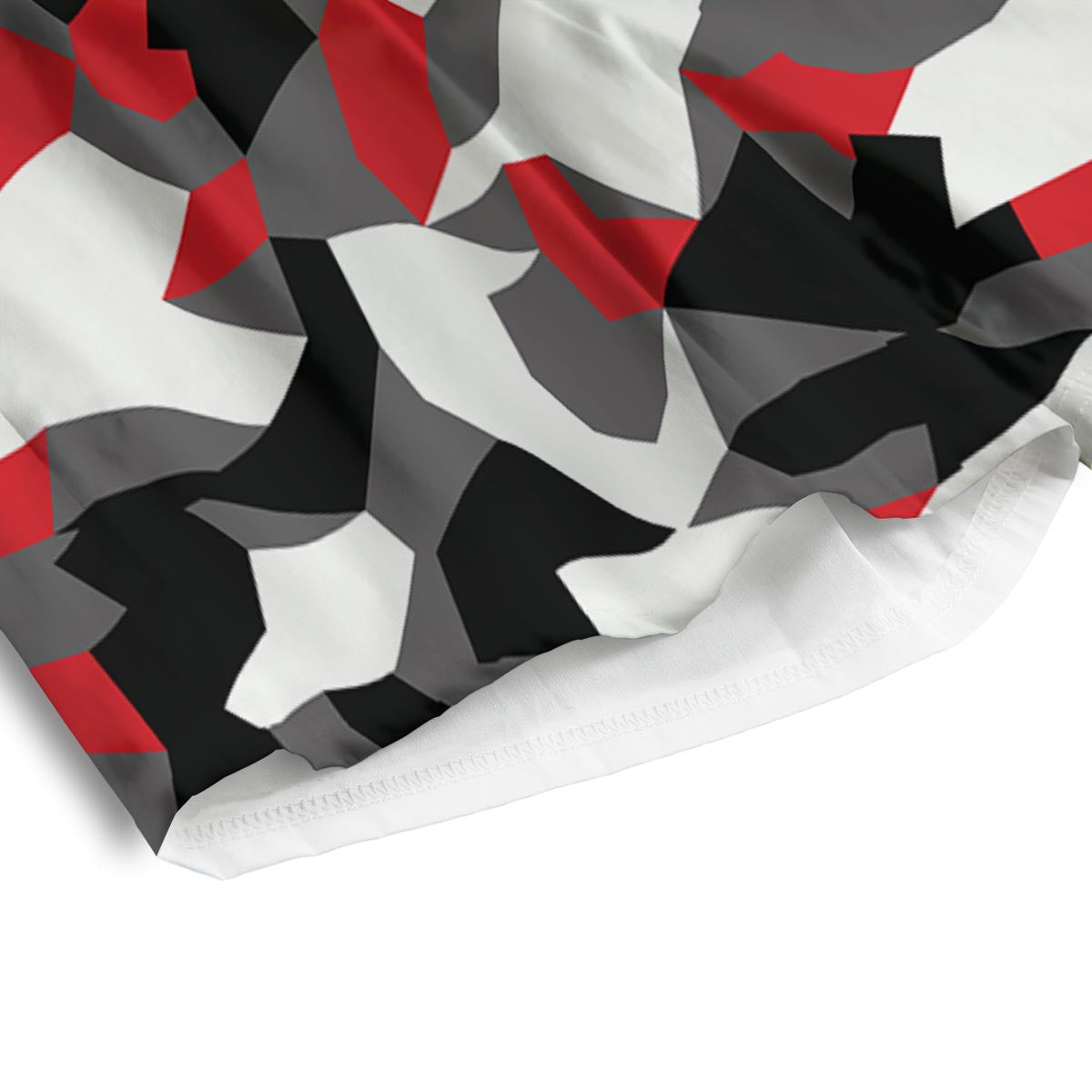 Digital Camo Grey And Red Print Pattern Men's Athletic Shorts