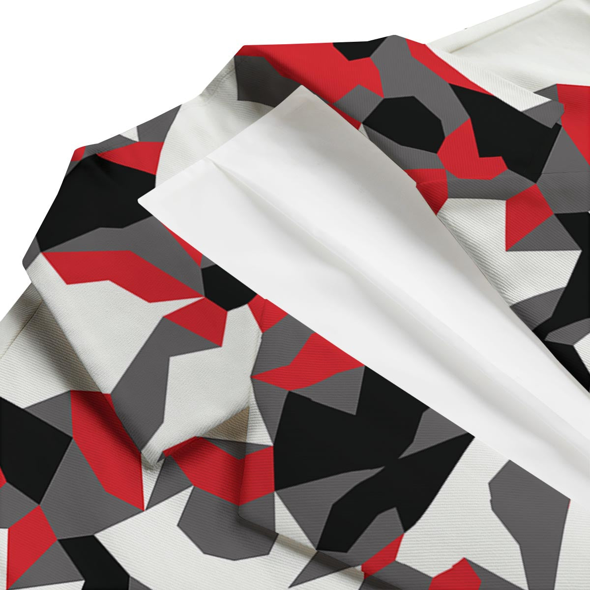 Digital Camo Grey And Red Print Pattern Men's Blazer-grizzshop