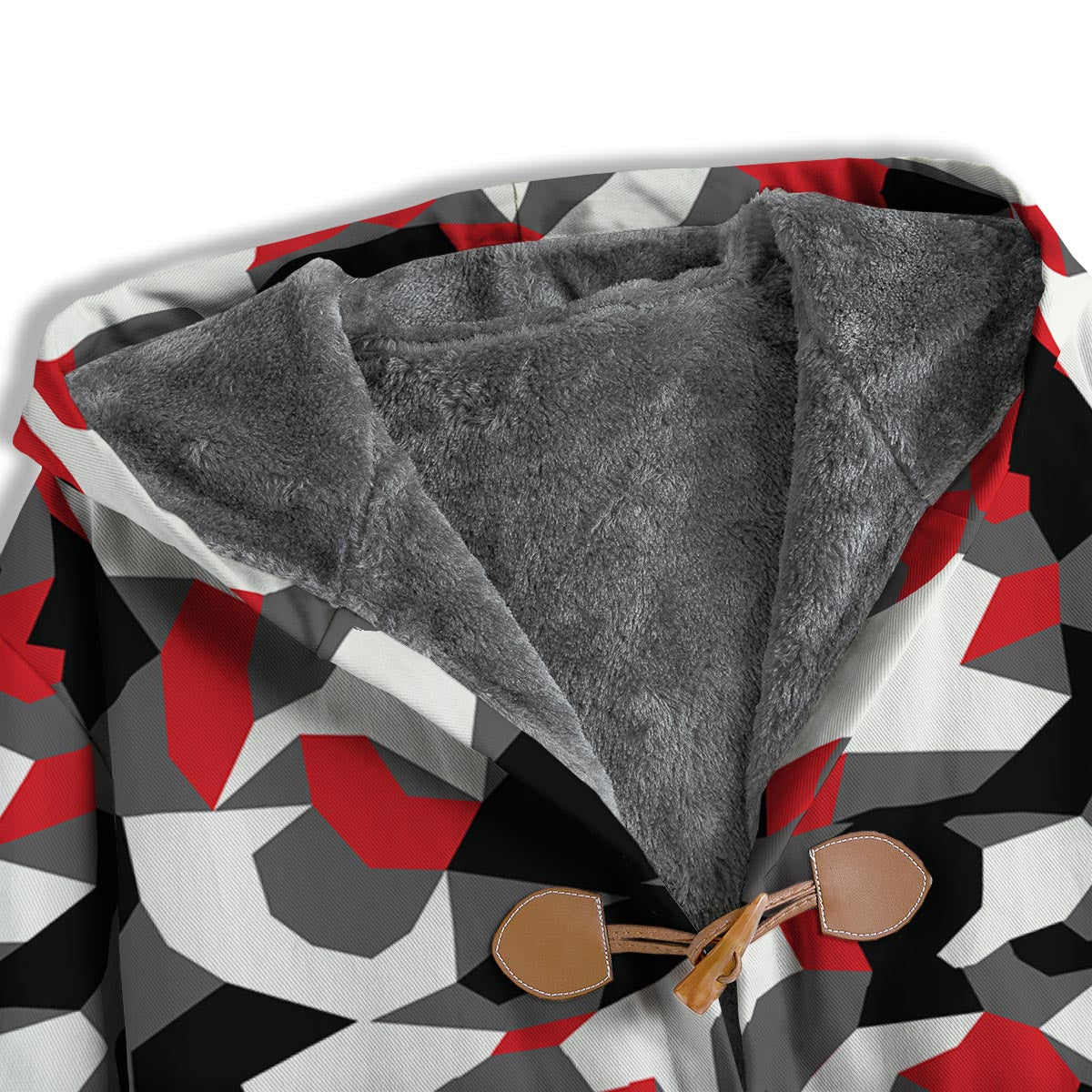Digital Camo Grey And Red Print Pattern Men's Windbreaker Jacket-grizzshop
