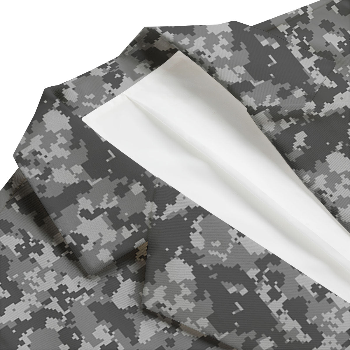 Digital Camo Grey Print Pattern Men's Blazer-grizzshop