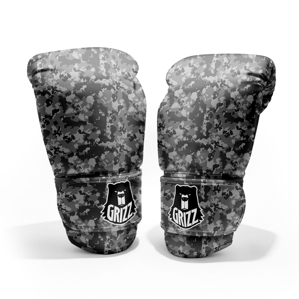 Digital Camo Grey Print Pattern Pro Boxing Glove