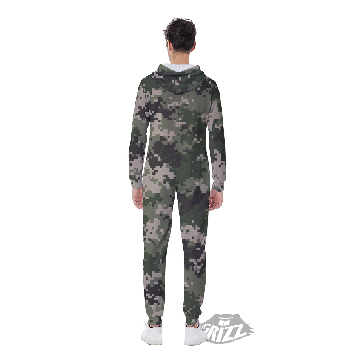 Digital Camo Military Print Pattern Men's Jumpsuit-grizzshop
