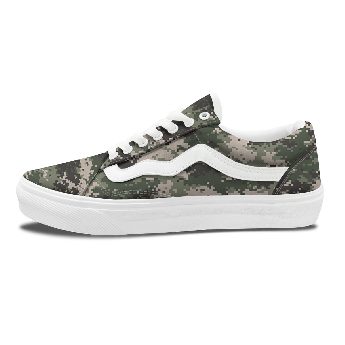 Digital Camo Military Print Pattern Skate Shoes-grizzshop