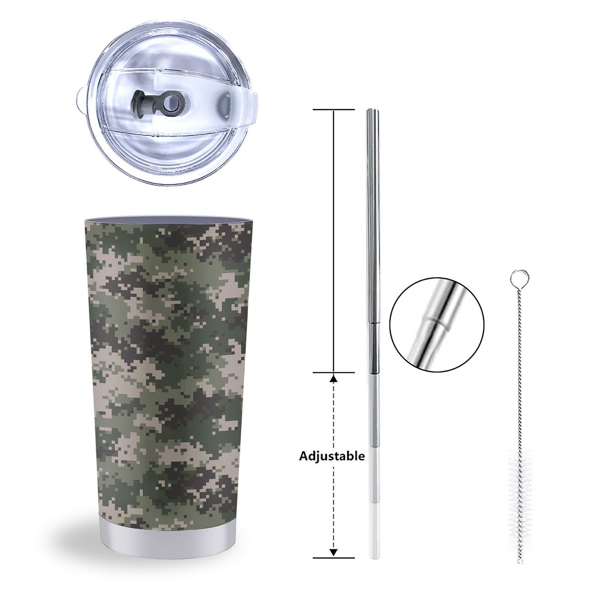 Digital Camo Military Print Pattern Tumbler-grizzshop