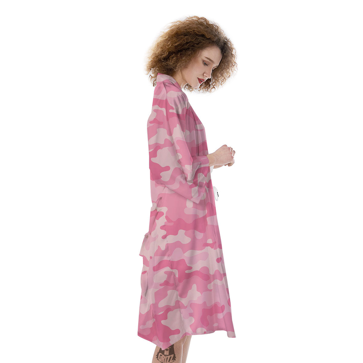 Digital Camo Pink Print Pattern Kimono-grizzshop