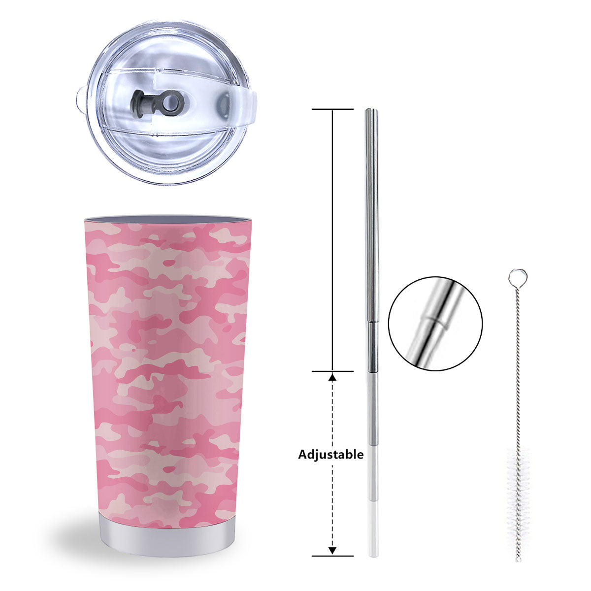 Digital Camo Pink Print Pattern Tumbler-grizzshop