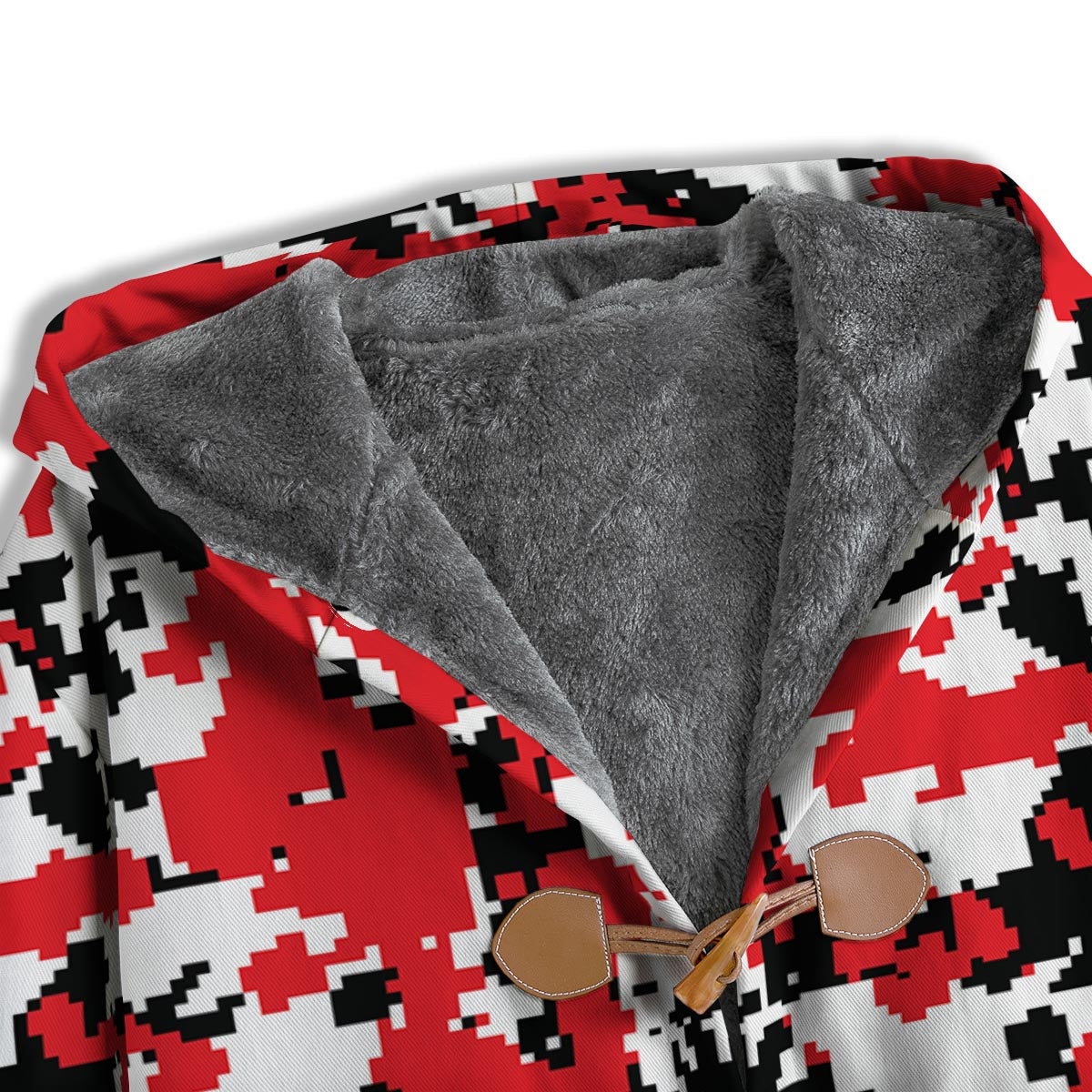 Digital Camo Red White And Black Print Pattern Men's Windbreaker Jacket-grizzshop