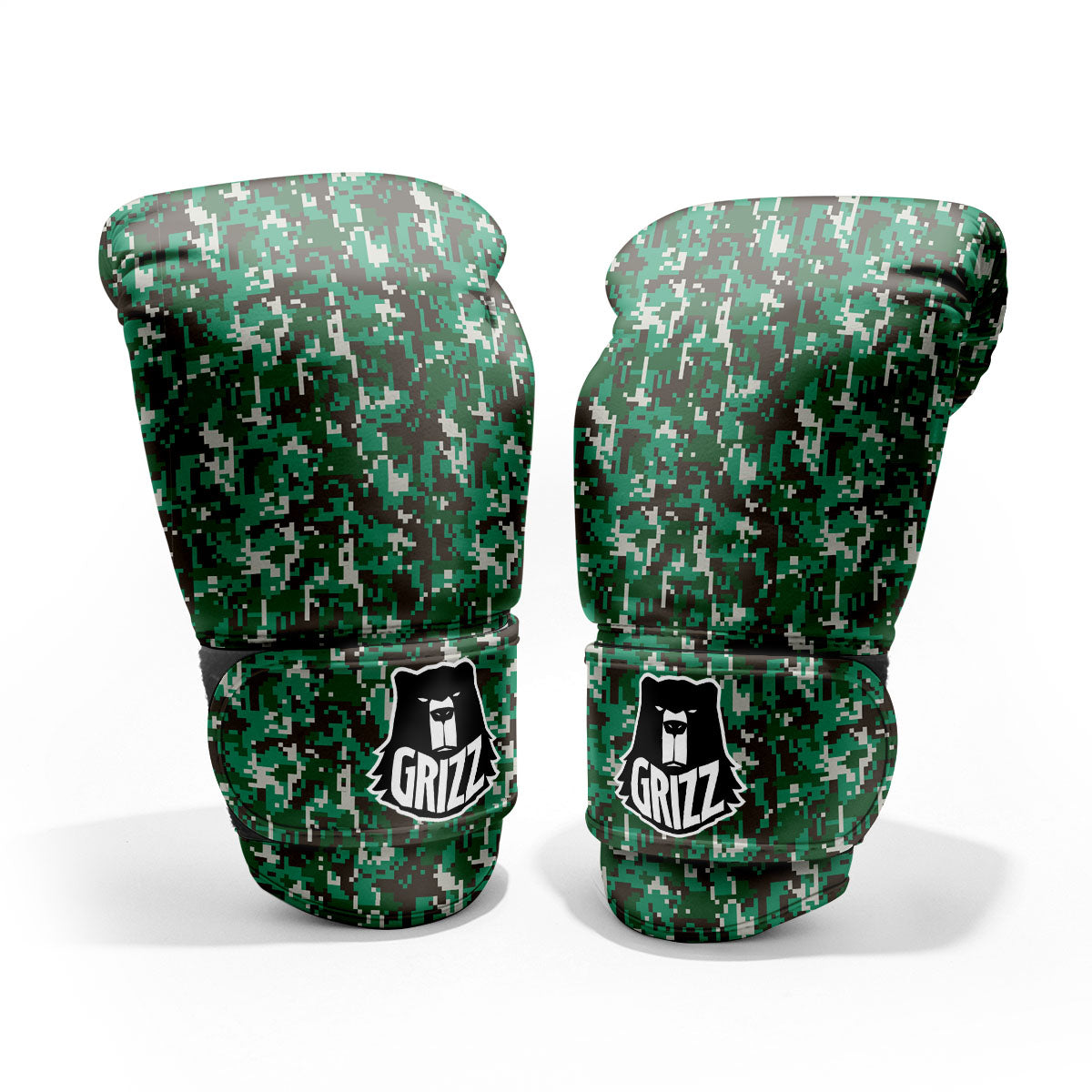 Digital Camo White And Green Print Pro Boxing Glove