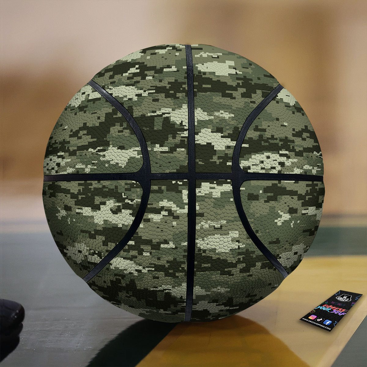 Dark Green Palm Tree Print Pattern Basketball