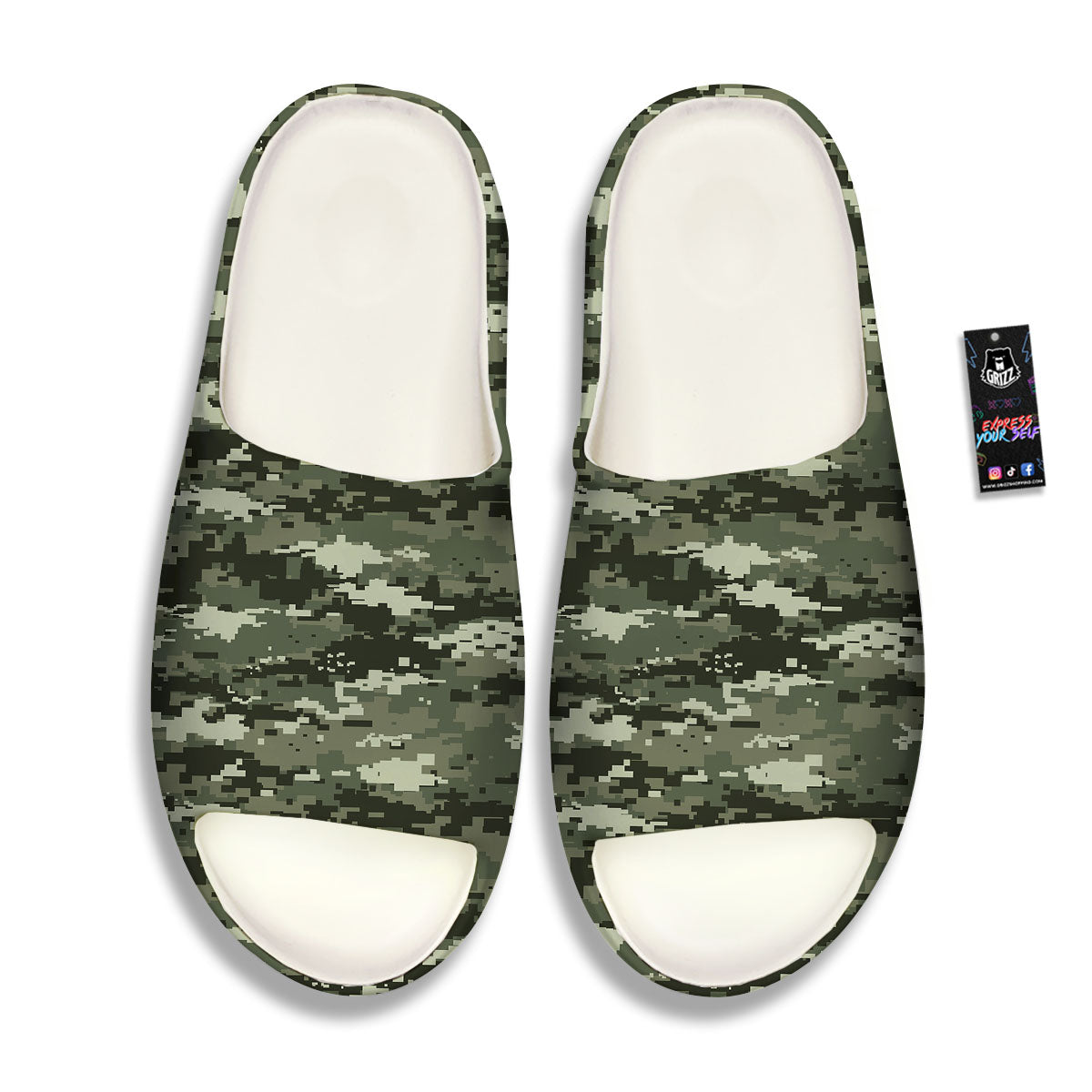 Digital Camo Desert Print Pattern Sandals-grizzshop