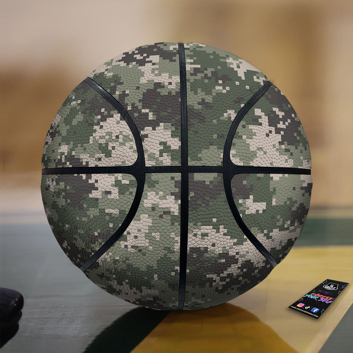 Digital Camo Military Print Pattern Basketball