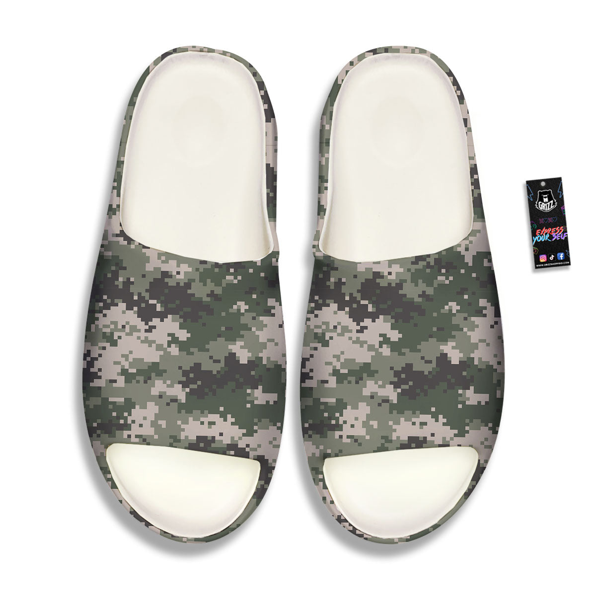 Digital Camo Military Print Pattern Sandals-grizzshop