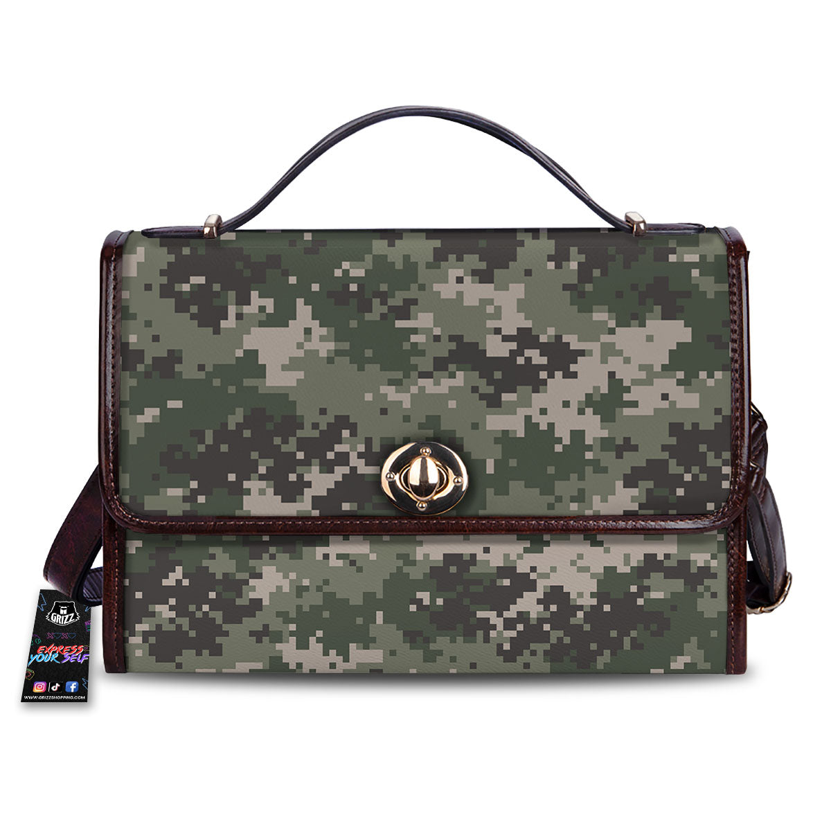 Digital Camo Military Print Pattern Women's Satchel Bag