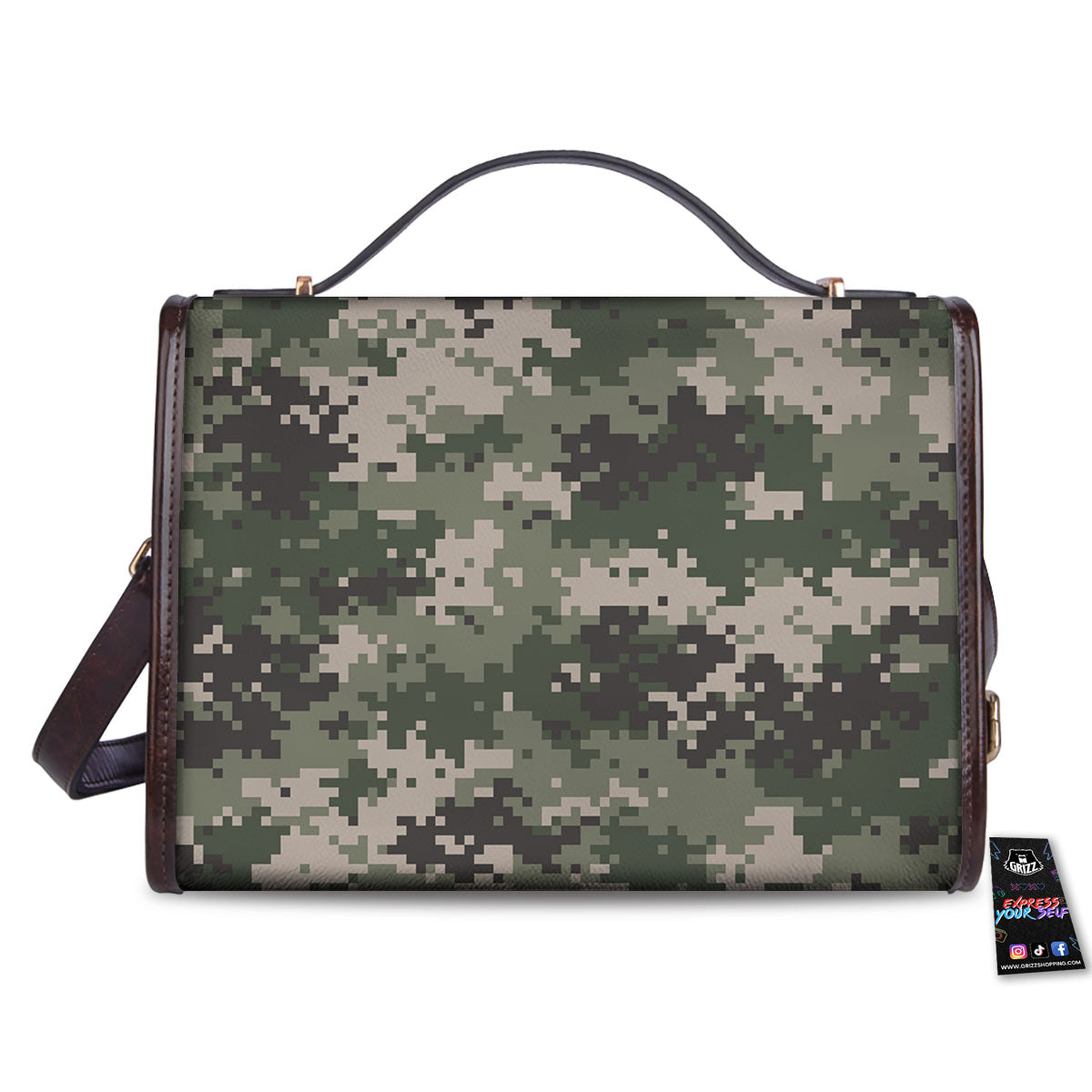Digital Camo Military Print Pattern Women's Satchel Bag