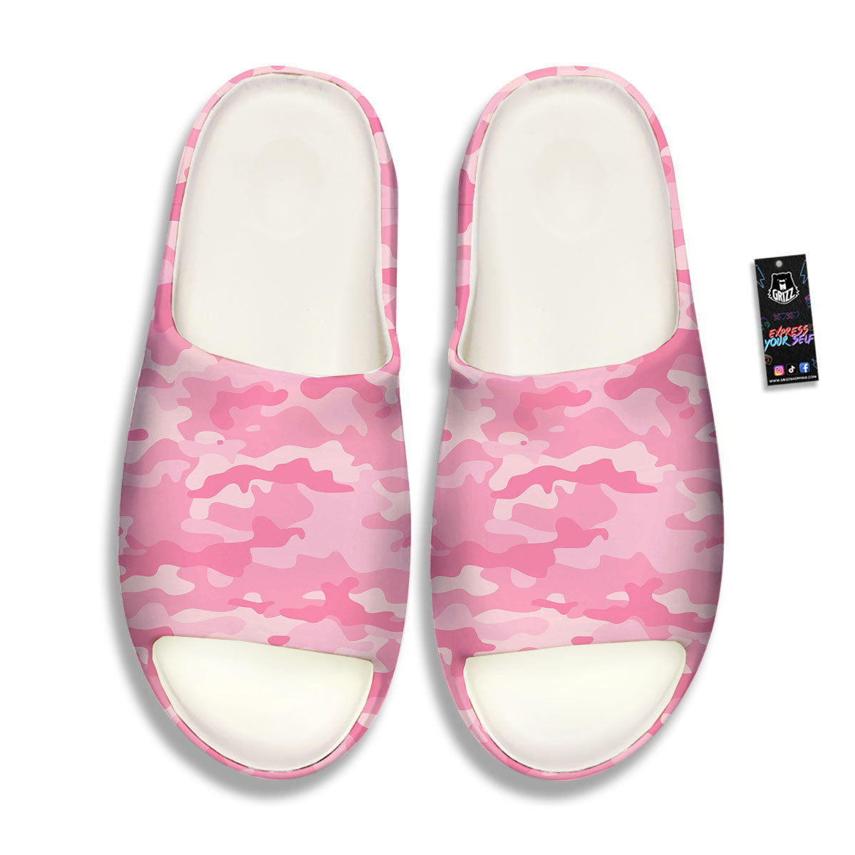 Digital Camo Pink Print Pattern Sandals-grizzshop