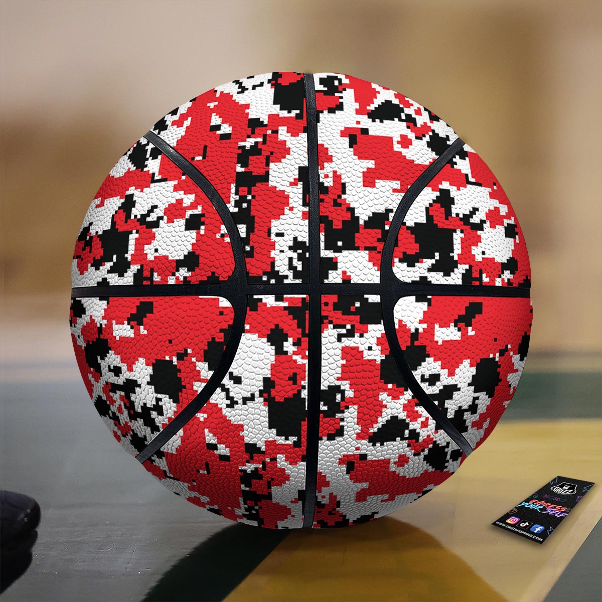 Cube Geometric Shape White Print Pattern Basketball
