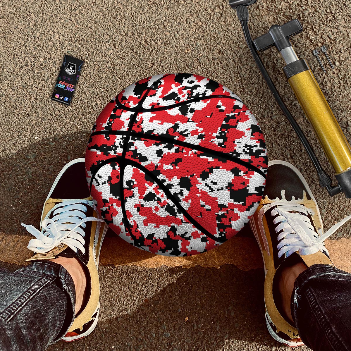 Cube Geometric Shape White Print Pattern Basketball