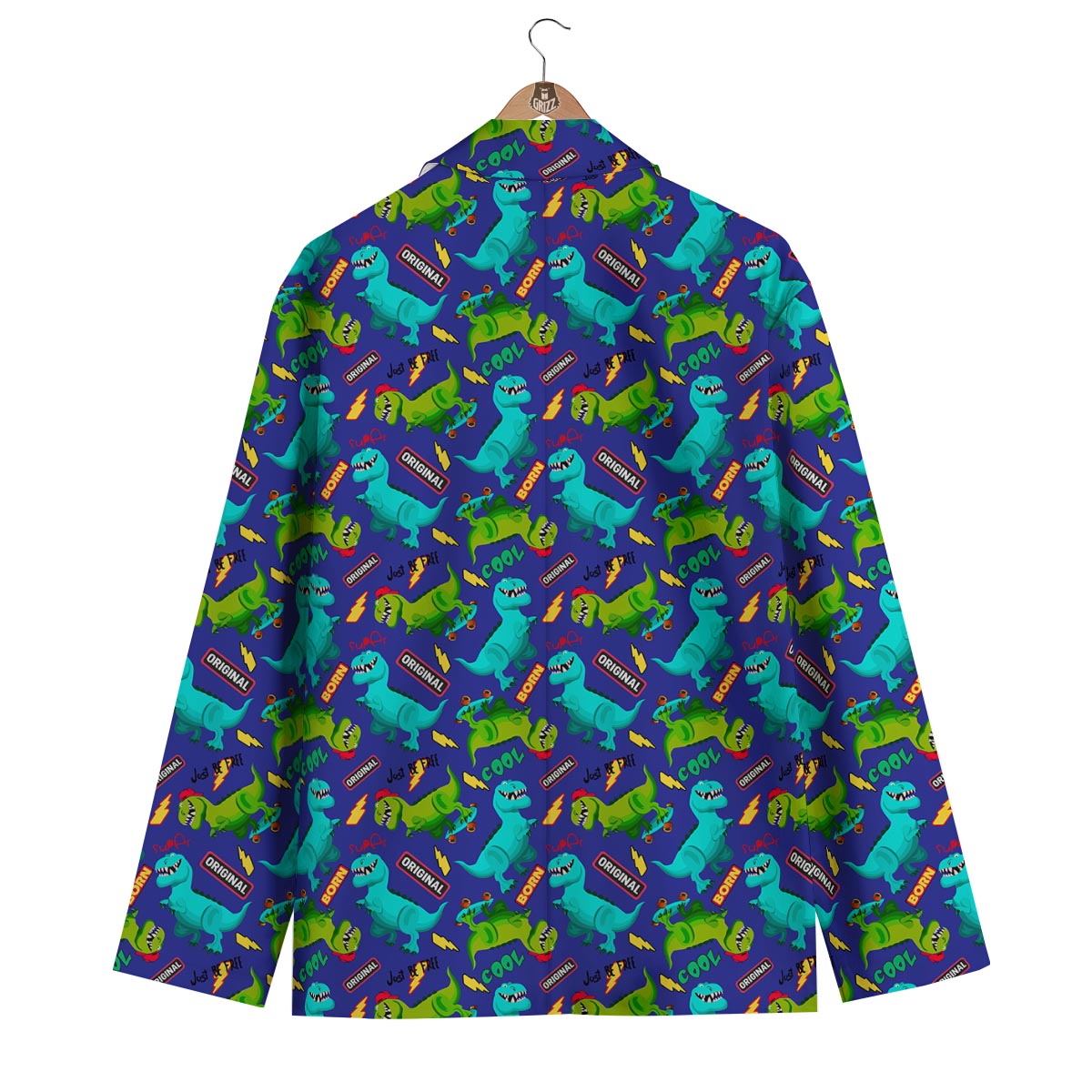 Dino Dinosaur Cartoon Pattern Print Men's Blazer-grizzshop