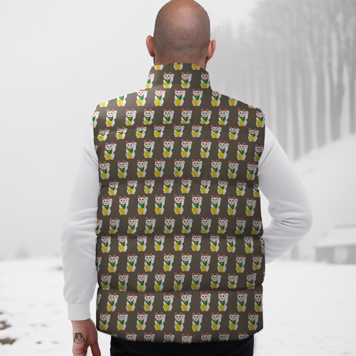 Dino Dinosaur Palm Leaf Pattern Print Down Vest-grizzshop