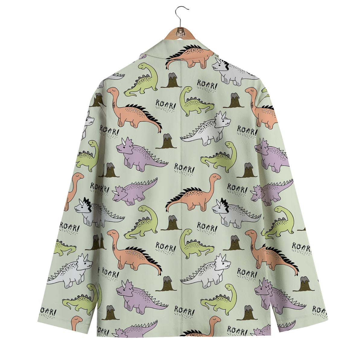 Dino Roar Dinosaur Pattern Print Men's Blazer-grizzshop