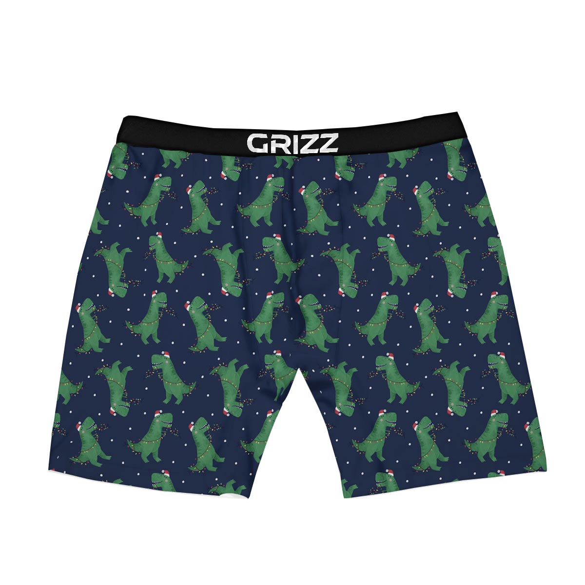 Dino T-Rex Christmas Santa Claus Print Pattern Boxer Briefs-grizzshop