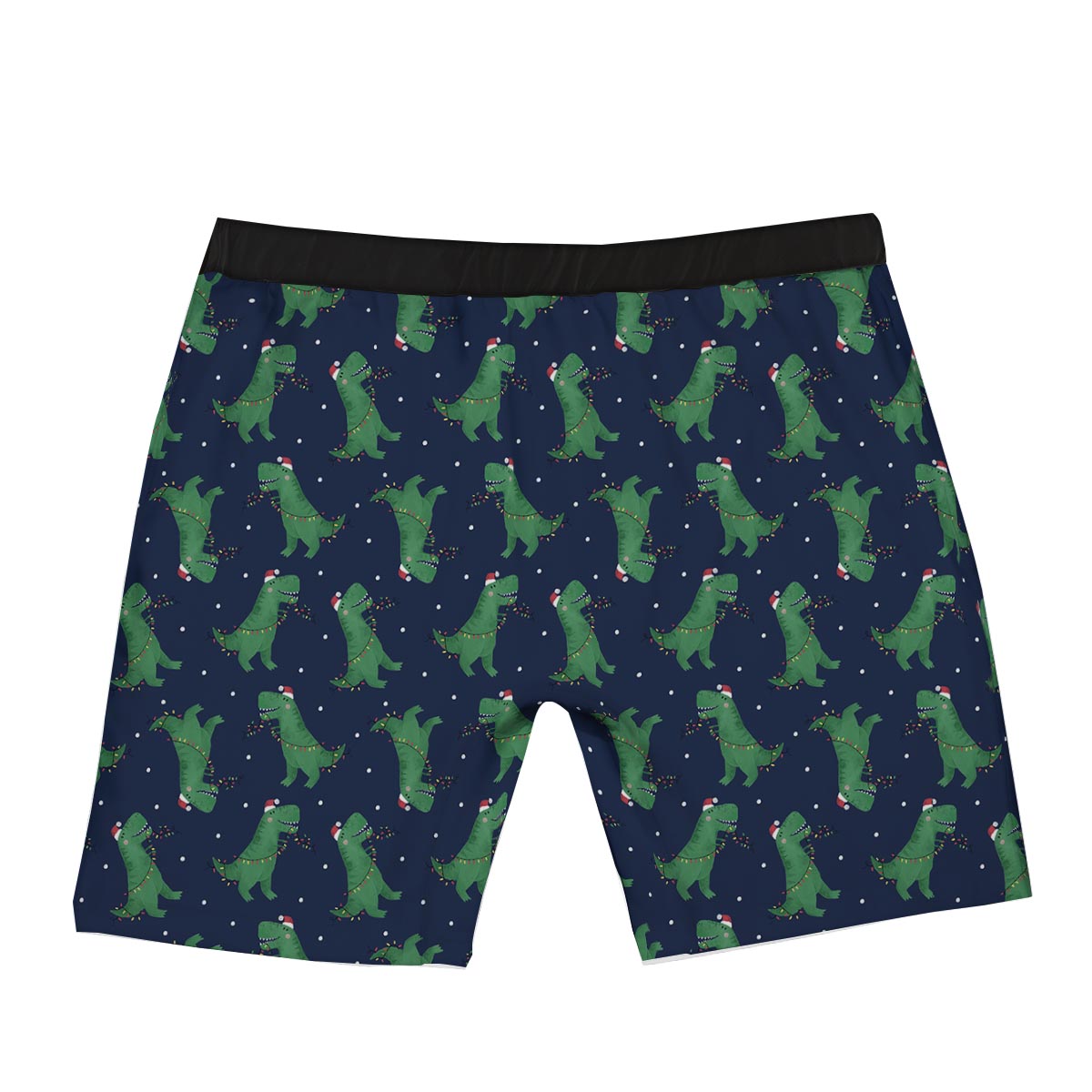 Dino T-Rex Christmas Santa Claus Print Pattern Boxer Briefs-grizzshop