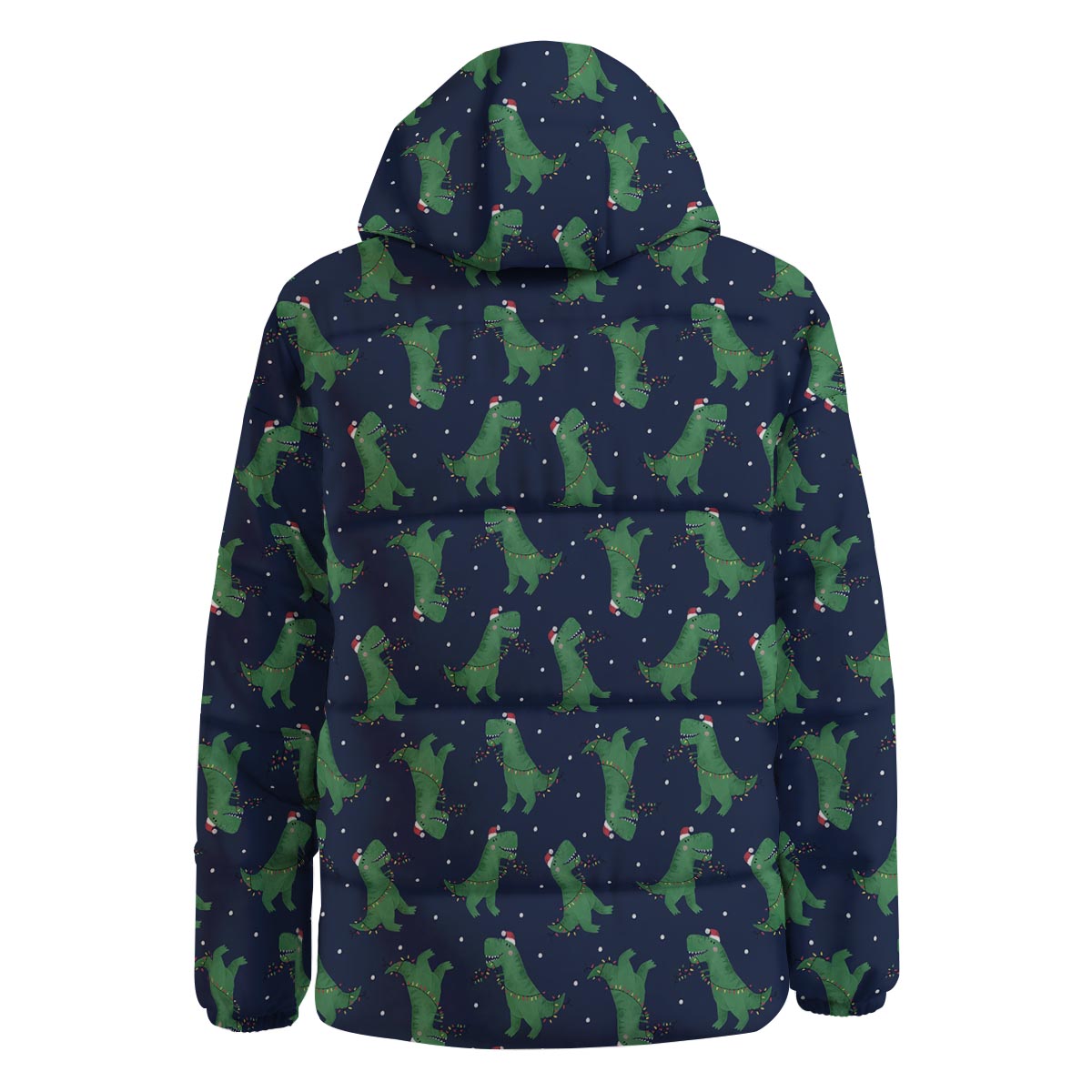 Dino T-Rex Christmas Santa Claus Print Pattern Down Jacket-grizzshop