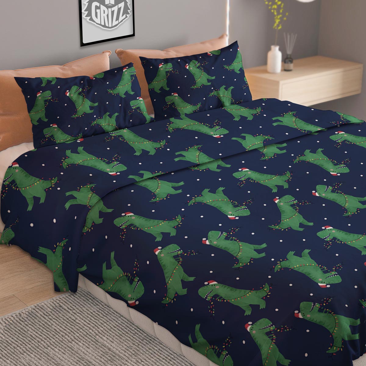 Cube Geometric Shape White Print Pattern Duvet Cover Bedding Set