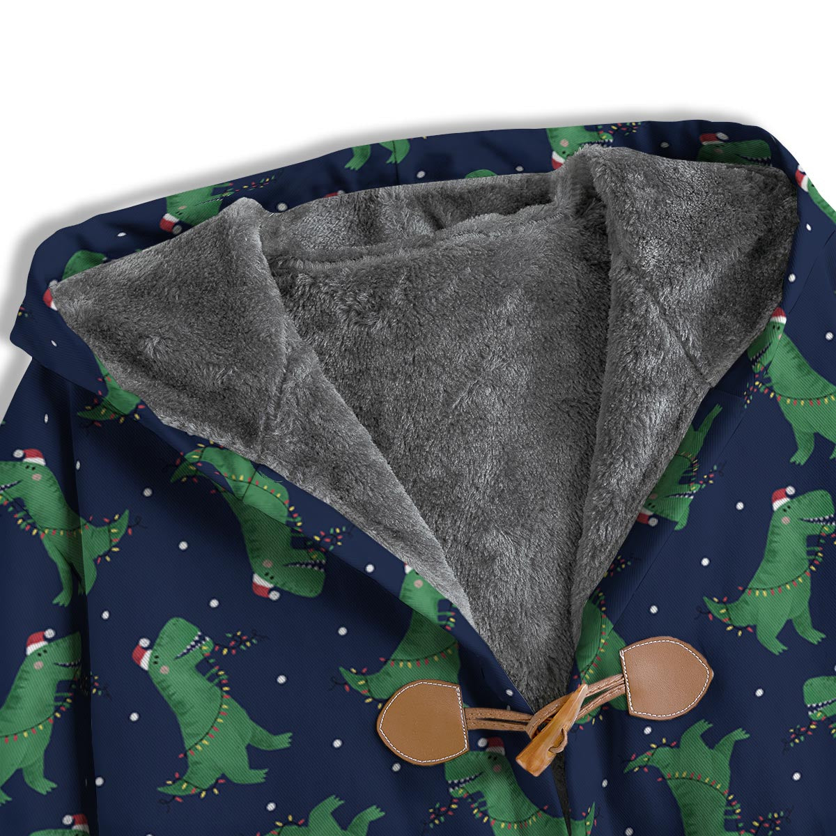 Dino T-Rex Christmas Santa Claus Print Pattern Men's Windbreaker Jacket-grizzshop