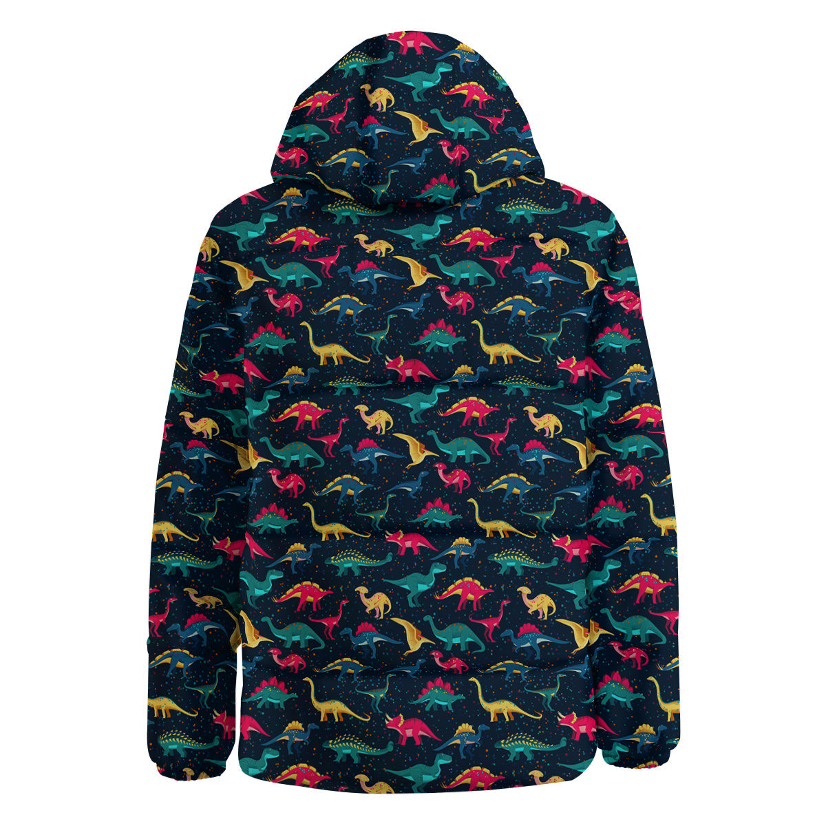 Dinosaur Colorful Print Pattern Down Jacket-grizzshop