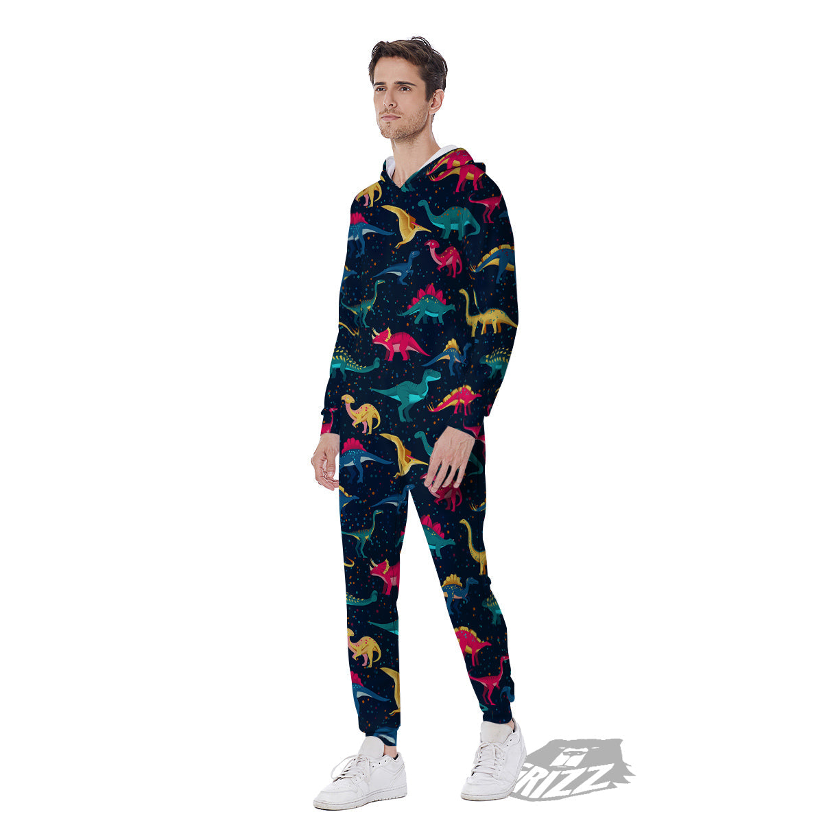 Dinosaur Colorful Print Pattern Men's Jumpsuit-grizzshop